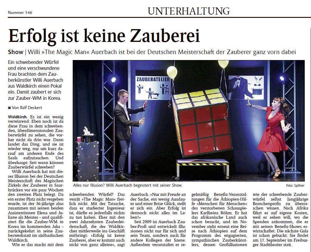 Zauberer in der Presse - Deutsche Meisterschaft der Zauberkunst 