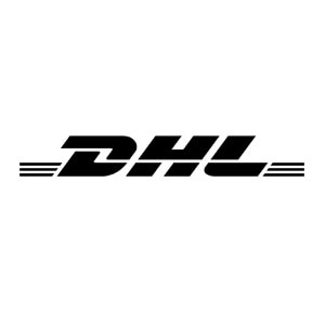 DHL Logo auf grauem Hintergrund